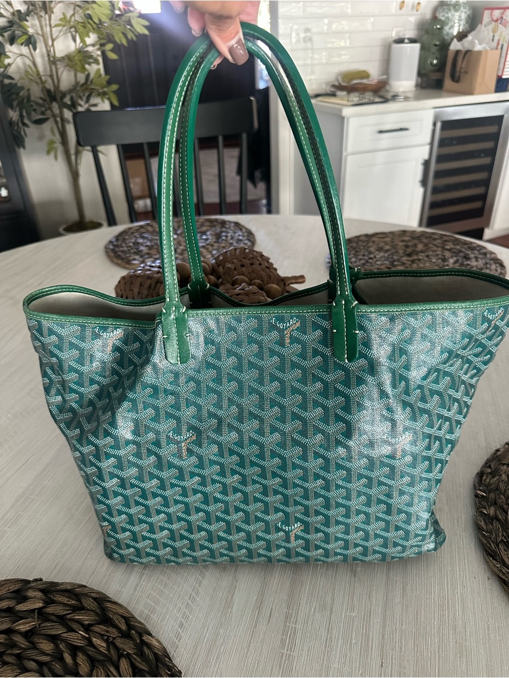 Authentic Goyardine Saint Louis PM Green